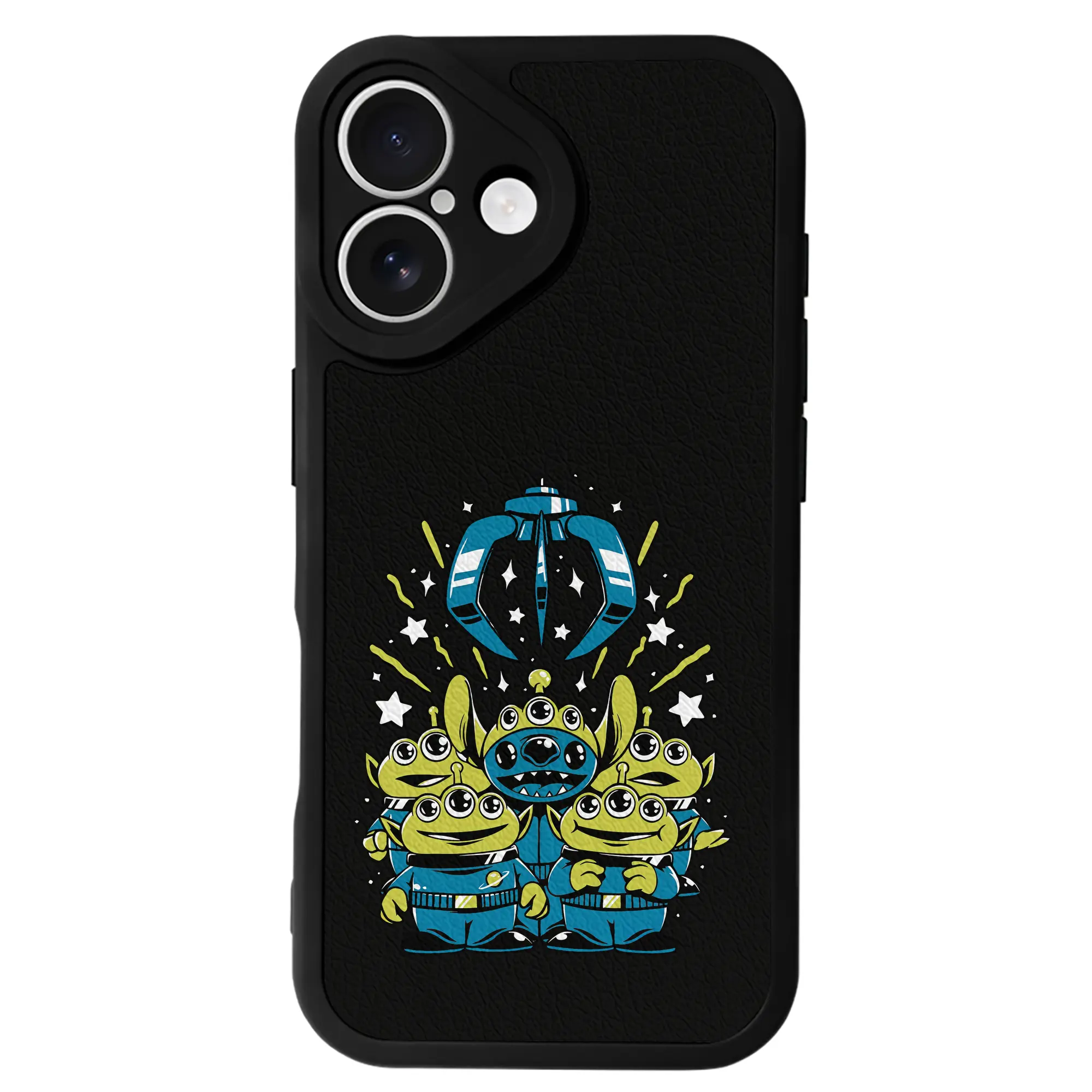 トイ・ストーリー グッズ リトル・グリーン・メン - IPhone 16シリーズ対応 ・ シリコンスマホケース ・ レザー調 ・ 高精度フィット ・ 耐衝撃 ・ ワイヤレス充電対応 ・ 精密カット